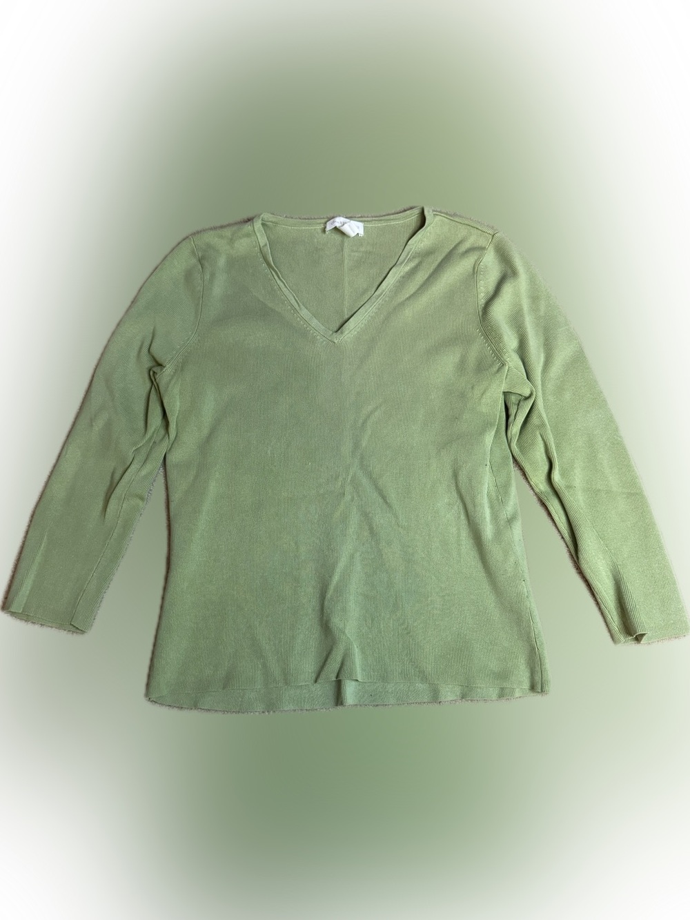 Charter Club Soft Lime V-Neck Sweater